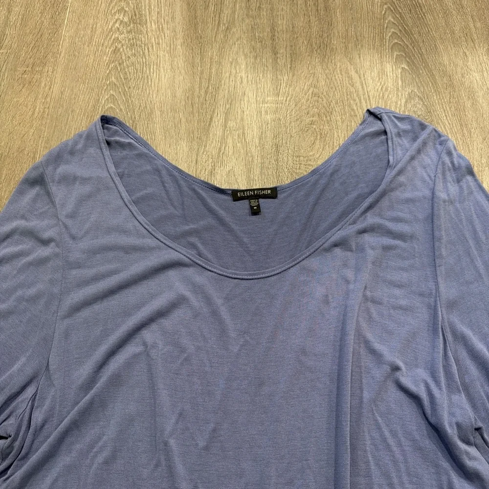 Eileen Fisher Jersey Stretch Scoop Neck Tunic Sz, Medium Purple‎